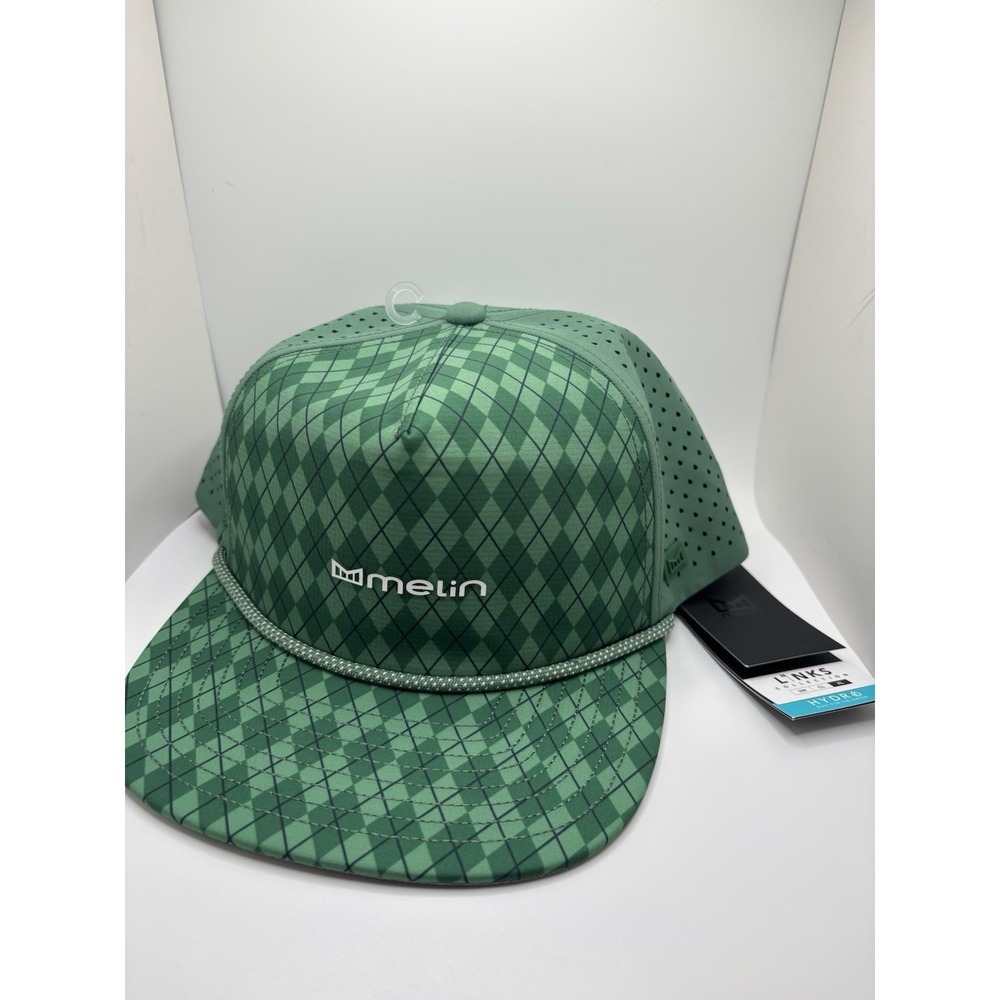Melin Coronado Links Front 9 Hydro Snapback Hat Green Argyle Golf Cap NWT